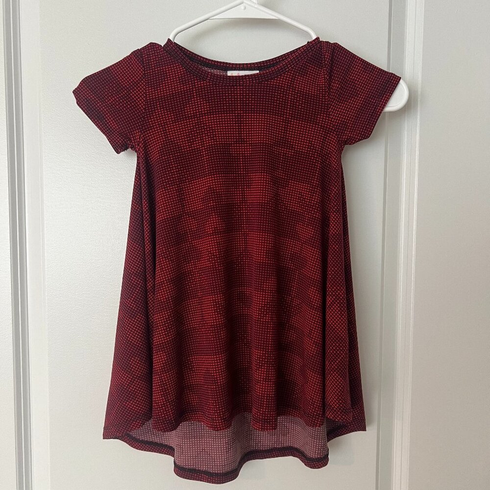 Lularoe Red Tunic Top Dress Girl's Size 2